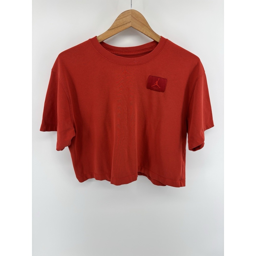 Cropped Air Jordan Flight Loose Fit T Shirt Sz L 100% Cotton Sporty Streetwear